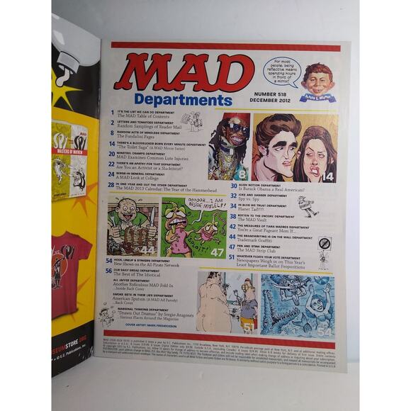 MAD Magazine #518 Comic Book Dec 2012 Twilight Spoof Parody Comedy With Calendar - Picture 2 of 5